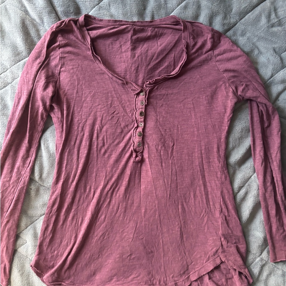 Free People Lace Cuff Henley